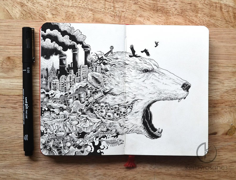 Illustration for article titled You can get lost for hours in these insanely intricate doodles